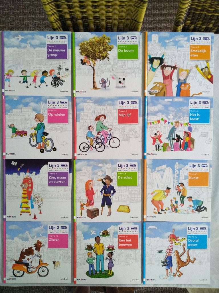 Lijn 3- Leesboeken - Thema 1 t/m12 - OPRUIMEN €2,00 PER STUK, Ophalen of Verzenden, Zo goed als nieuw, Overige niveaus, Nederlands
