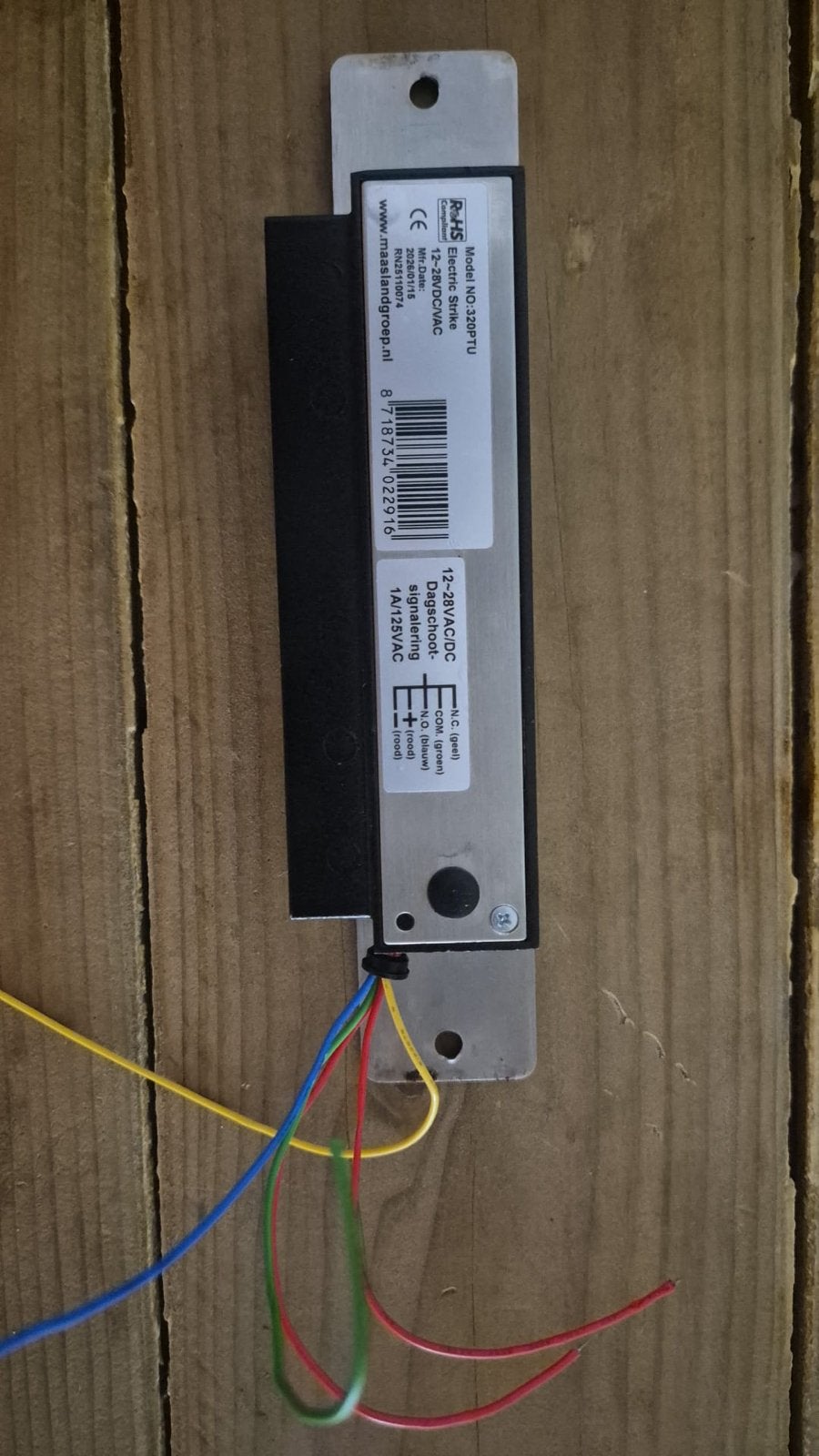 maasland electrische sluitplaat, Ophalen, Gebruikt, Rvs, Slot