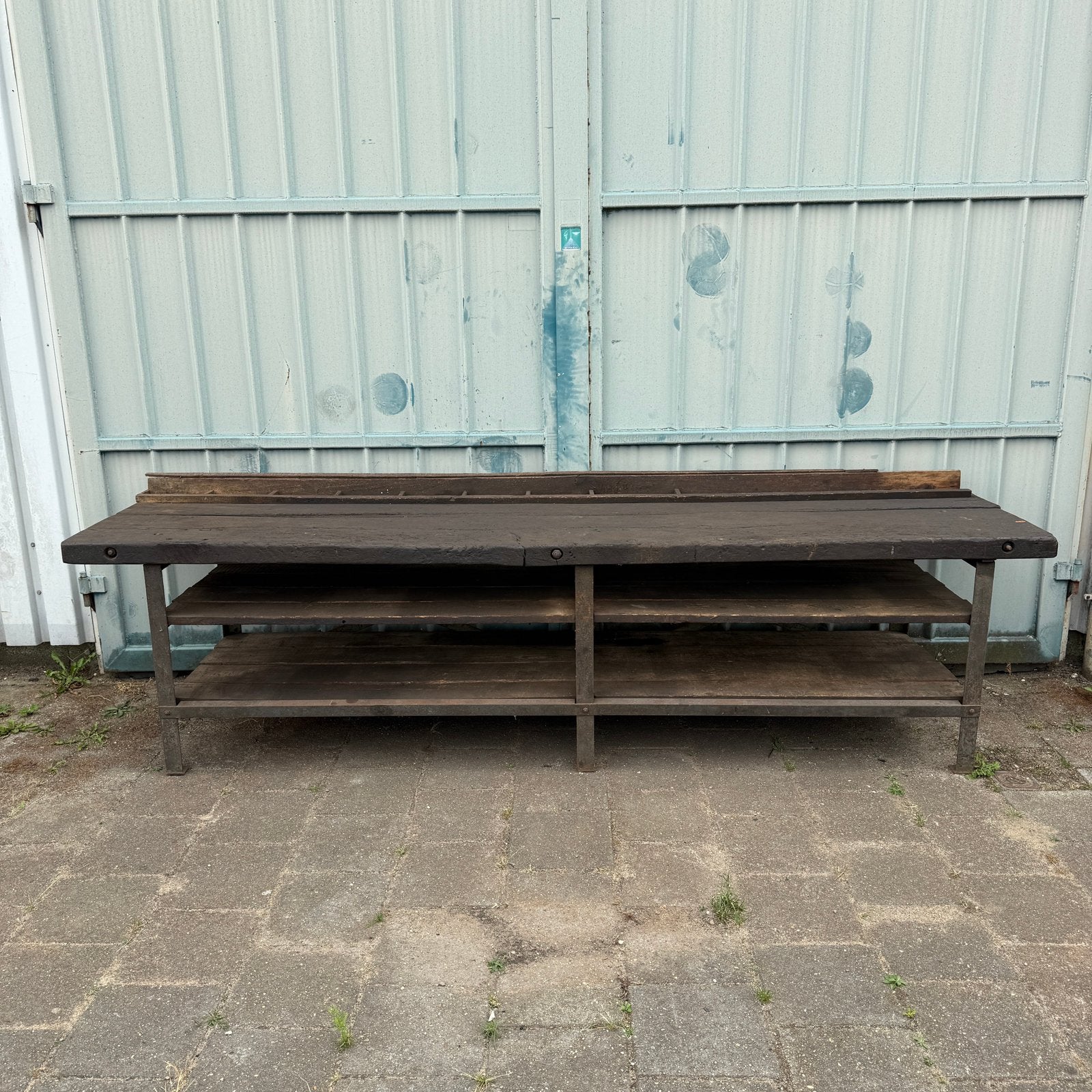 Grote oude antieke werkbank 3 meter lang uit werkplaats 1944, Ophalen, Gebruikt, 170 cm of meer