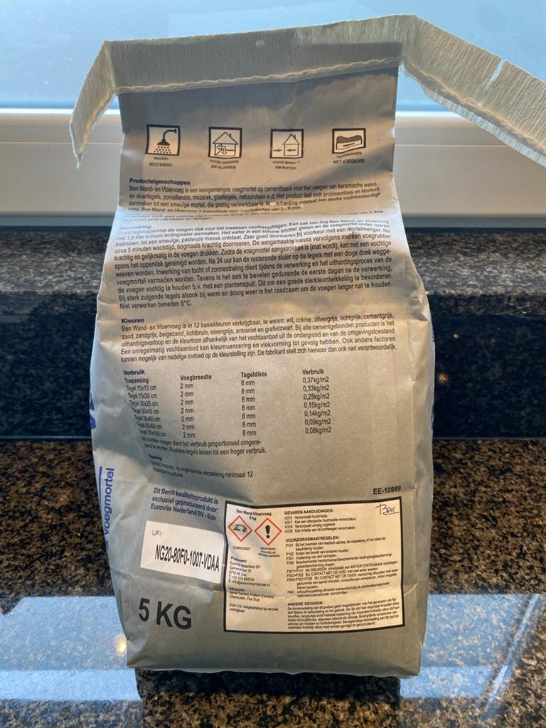Ben Wand- en Vloervoeg Zilvergrijs 5 KG, Ophalen of Verzenden, Zo goed als nieuw, Overige materialen, Overige typen