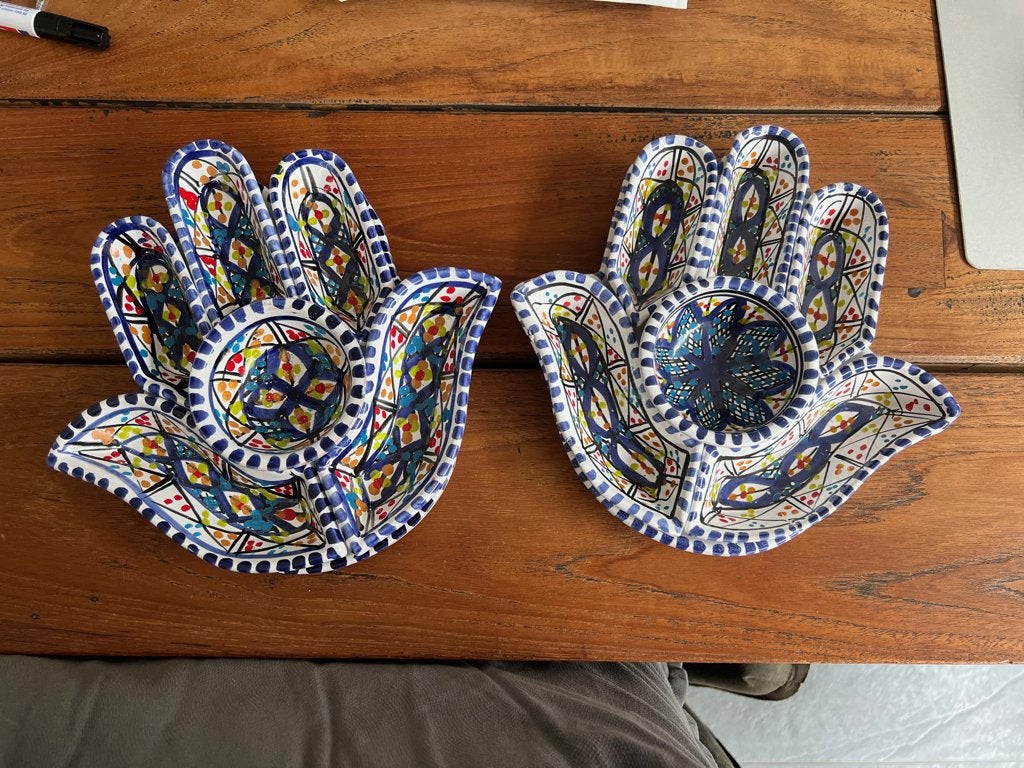 Marokkaanse schaal tapas hand van fatima fatma hamsa, Verburgt Vintage, Overige merken, Ophalen of Verzenden, Schipluidenlaan 20 5035KJ Tilburg