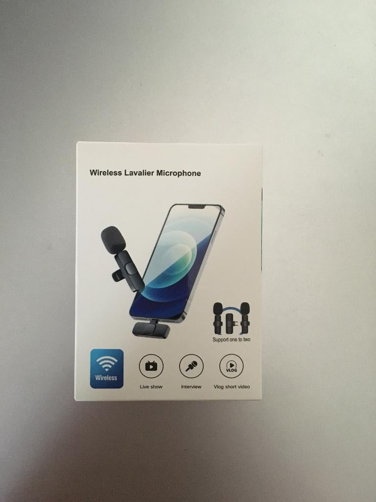 Draadloze Lavalier 2-Microphone set video vlog Iphone, Verzenden, Nieuw, Overige typen