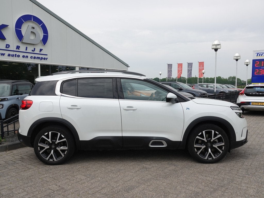 Citroën C5 Aircross 1.6 Plug-in Hybrid 225 Shine LEER | NAV, Auto's, Gebruikt, 4 cilinders, C5 Aircross, Wit