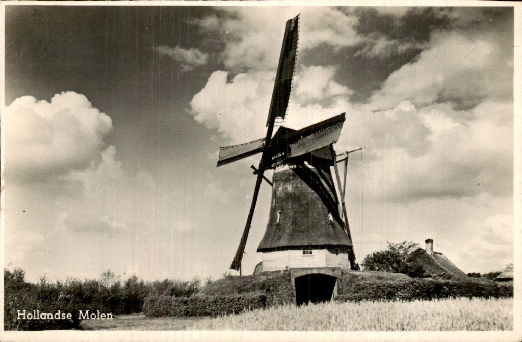 Hilversum - Molen - Hollandse Molen, Ophalen of Verzenden, 1940 tot 1960, Ongelopen, Noord-Holland
