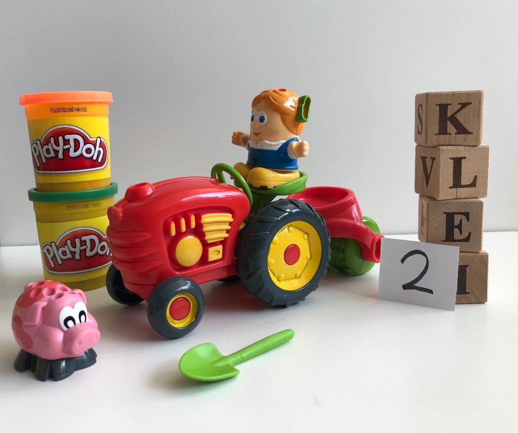Play Doh klei tractor van de boerderij kleiset nr 2, Ophalen of Verzenden, Gebruikt, Knutselen