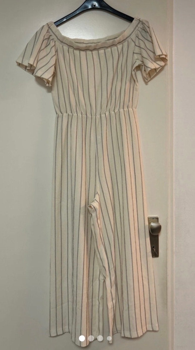 Dames Jumpsuit Maat S Crème Gestreept Luc Ce, Ophalen of Verzenden, Nieuw, Maat 36 (S), Beige