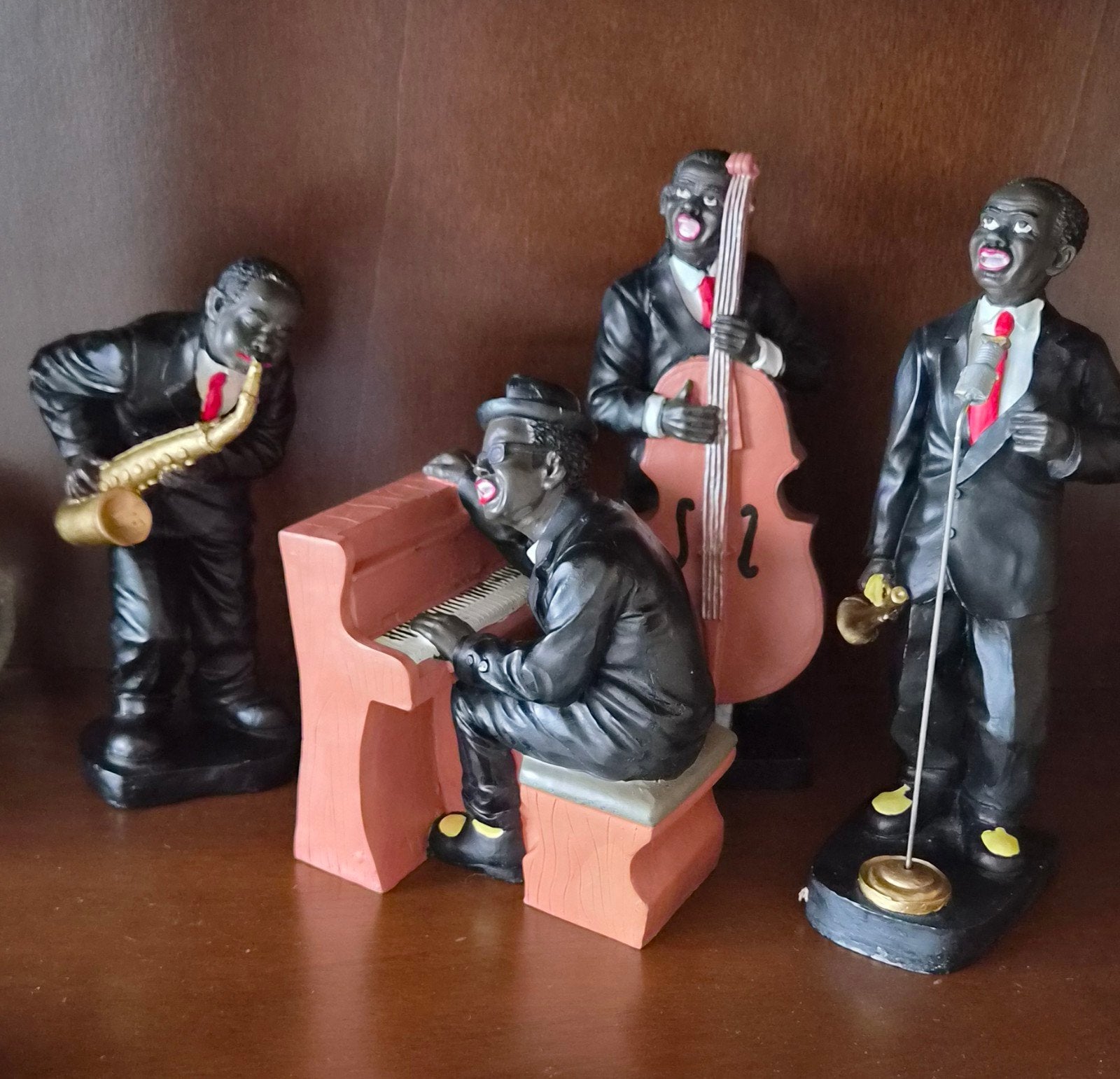 Vintage Jazz Band Beeldjes - Decoratieve Set, Ophalen of Verzenden, Gebruikt