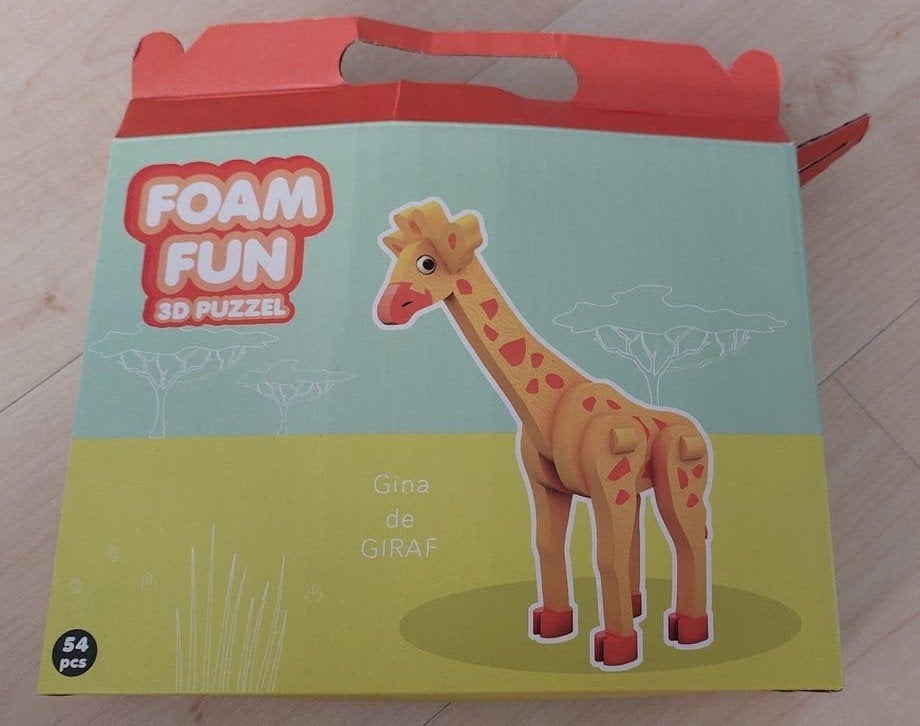 Foam Fun 3D Puzzel Giraf Gina - 54 Stukjes, Ophalen, Meer dan 50 stukjes, Zo goed als nieuw, 4 tot 6 jaar