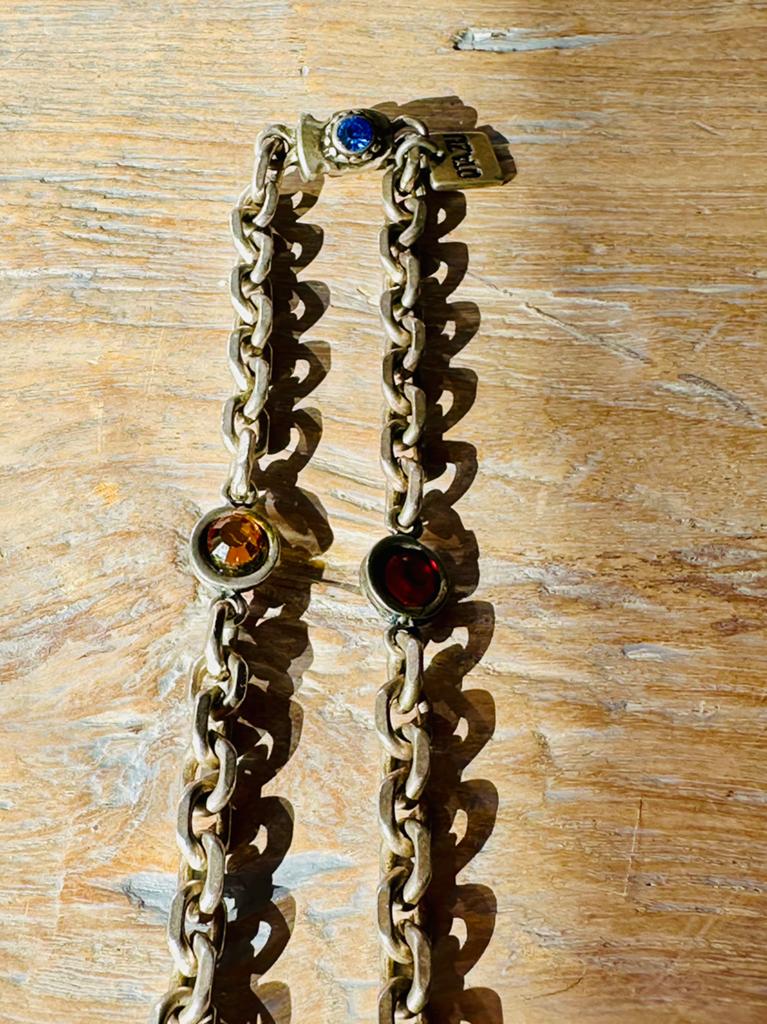 Vintage otazu multicolor ketting 60 cm, Ophalen of Verzenden, Gebruikt, Overige kleuren, Overige materialen