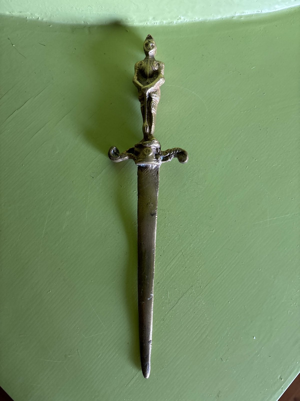 Vintage Bronzen Briefopener met Figuur, Ophalen of Verzenden