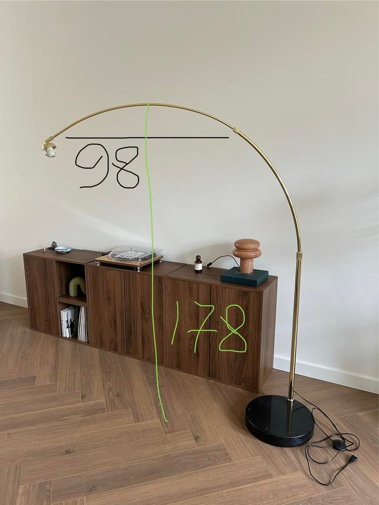 MOET WEG Booglamp Made com - Zonder lampenkap, Ophalen, Gebruikt, Metaal, 150 tot 200 cm