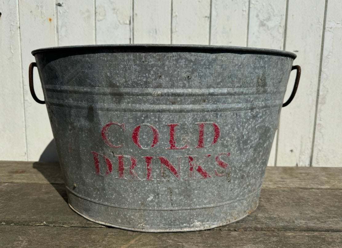 Zinken teil brocante ijsbak koeler, Ophalen