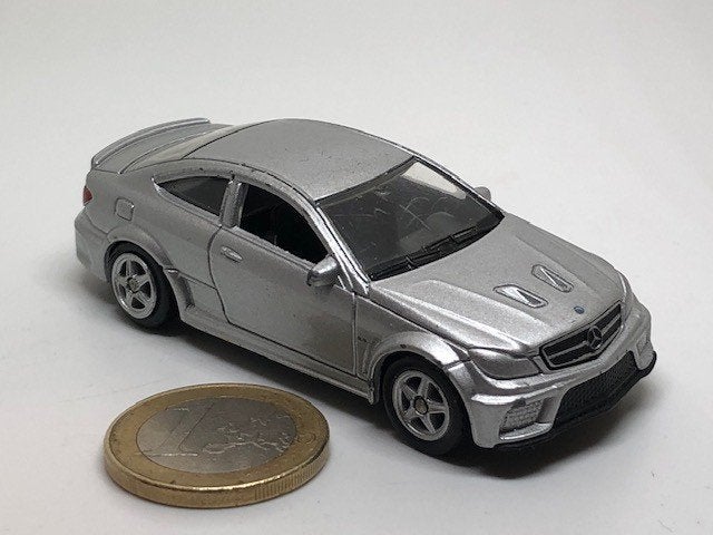 Mercedes C 63 AMG Zilver, Welly, Ophalen of Verzenden, Gebruikt, Auto