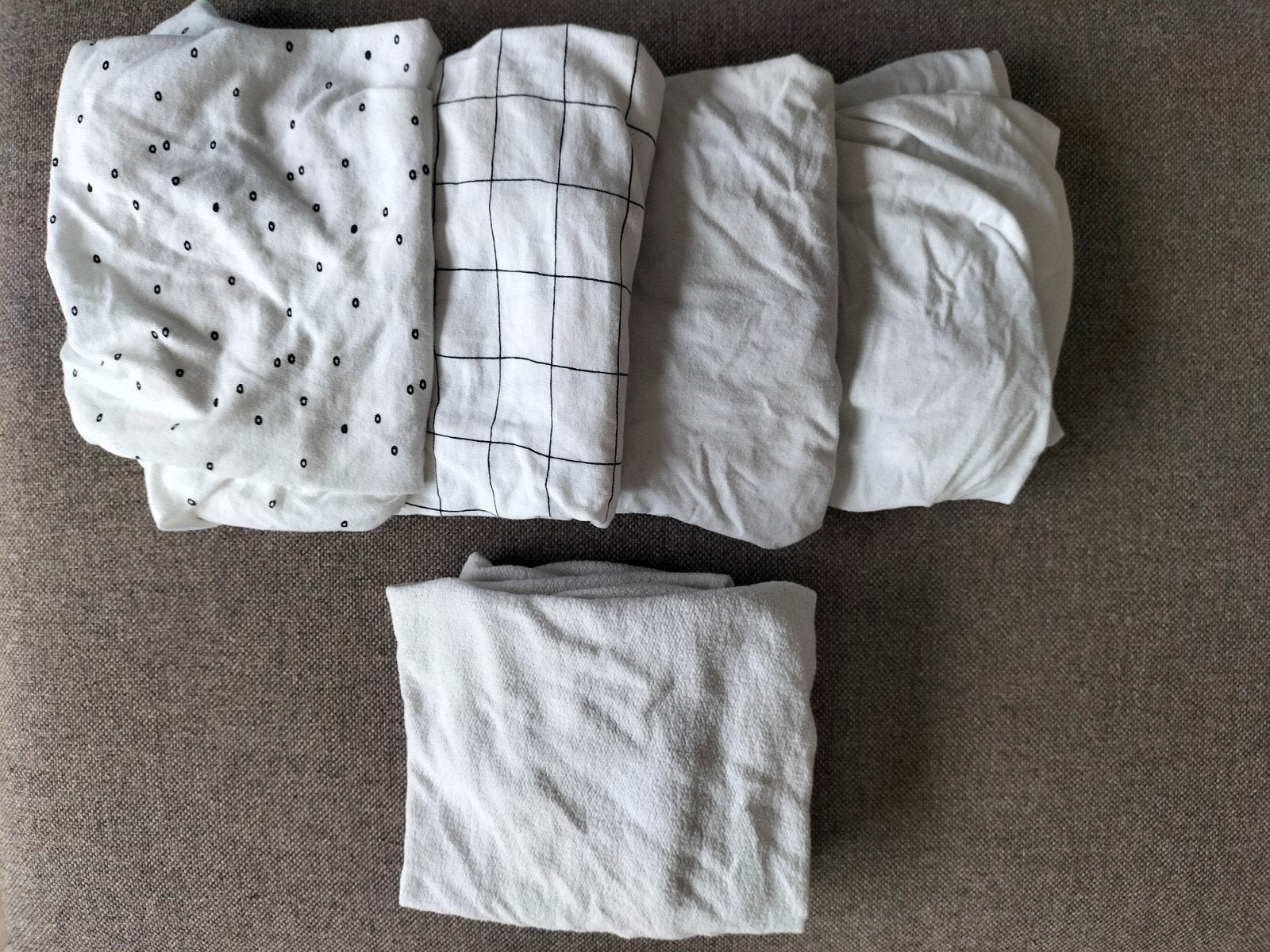 4 lakentjes & 1 molton voor wieg, Kinderen en Baby's, Ophalen, Overige merken, Jongetje of Meisje, Wit