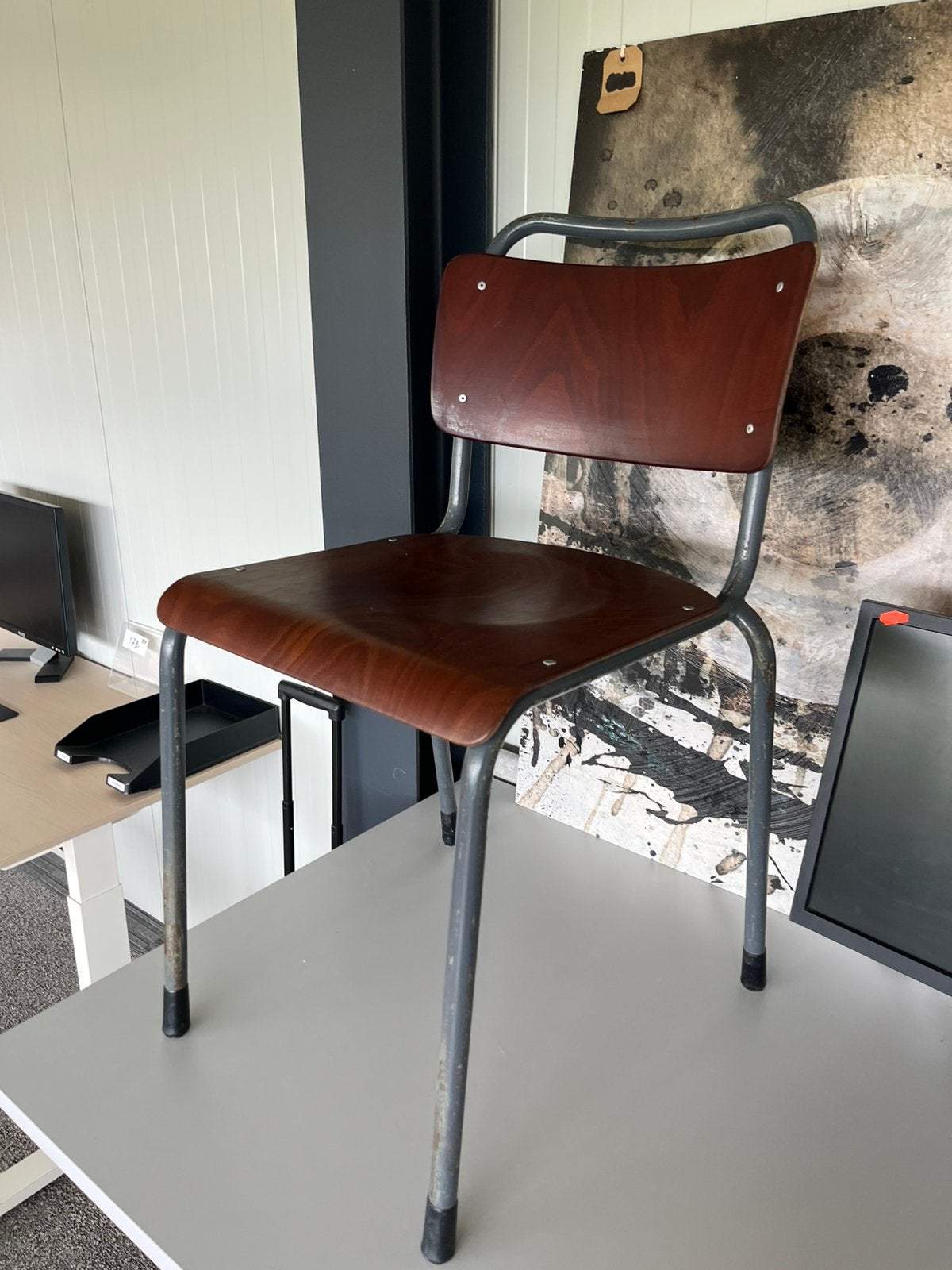 T.H. Delft Gispen”- stoelen No 106 Vintage, Huis en Inrichting, Stoelen, Gebruikt, Bruin, Geen, Eén