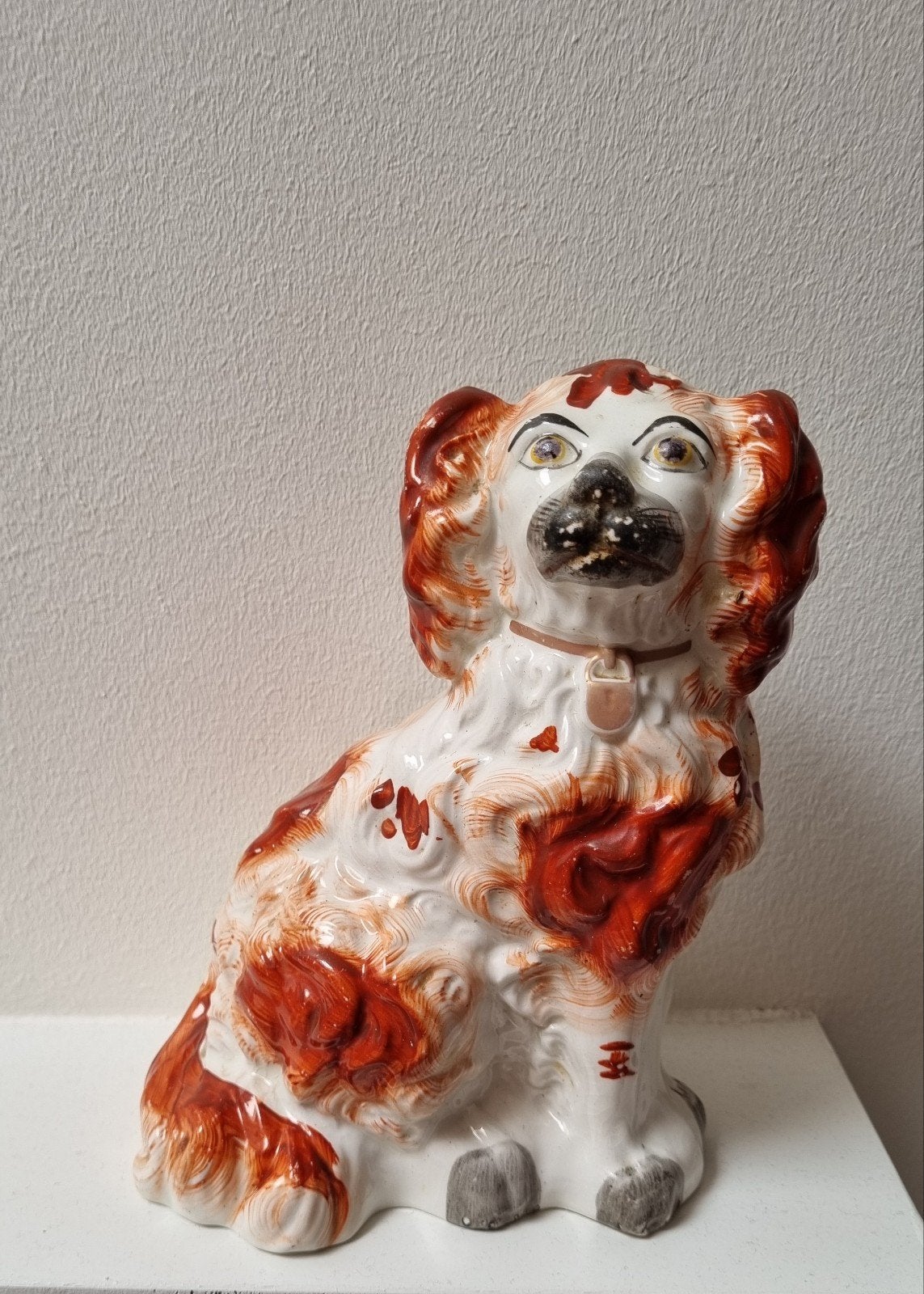 Staffordshire King Charles spaniel antiek - Kwadraat, Ophalen of Verzenden, Gebruikt, Dier