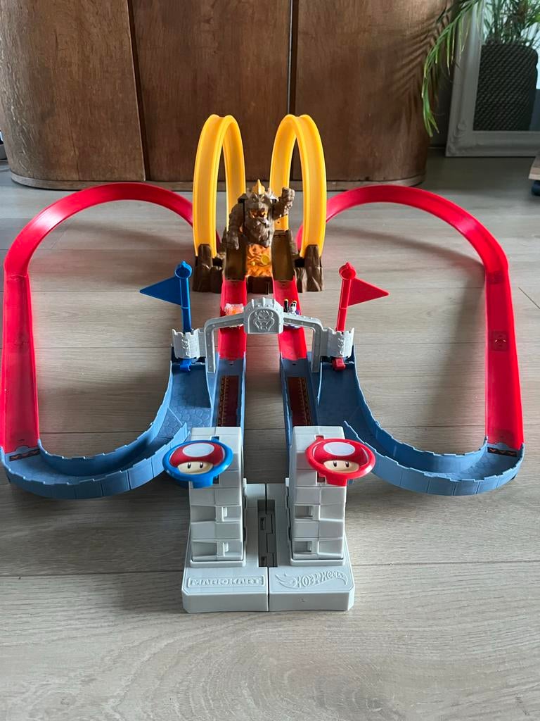 Hot Wheels Mario Kart Looping Racebaan met Bowser, Ophalen of Verzenden, Hot Wheels, Racebaan, Gebruikt