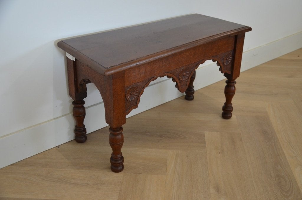 Antiek bedstee bankje, Antiek en Kunst, Ophalen of Verzenden