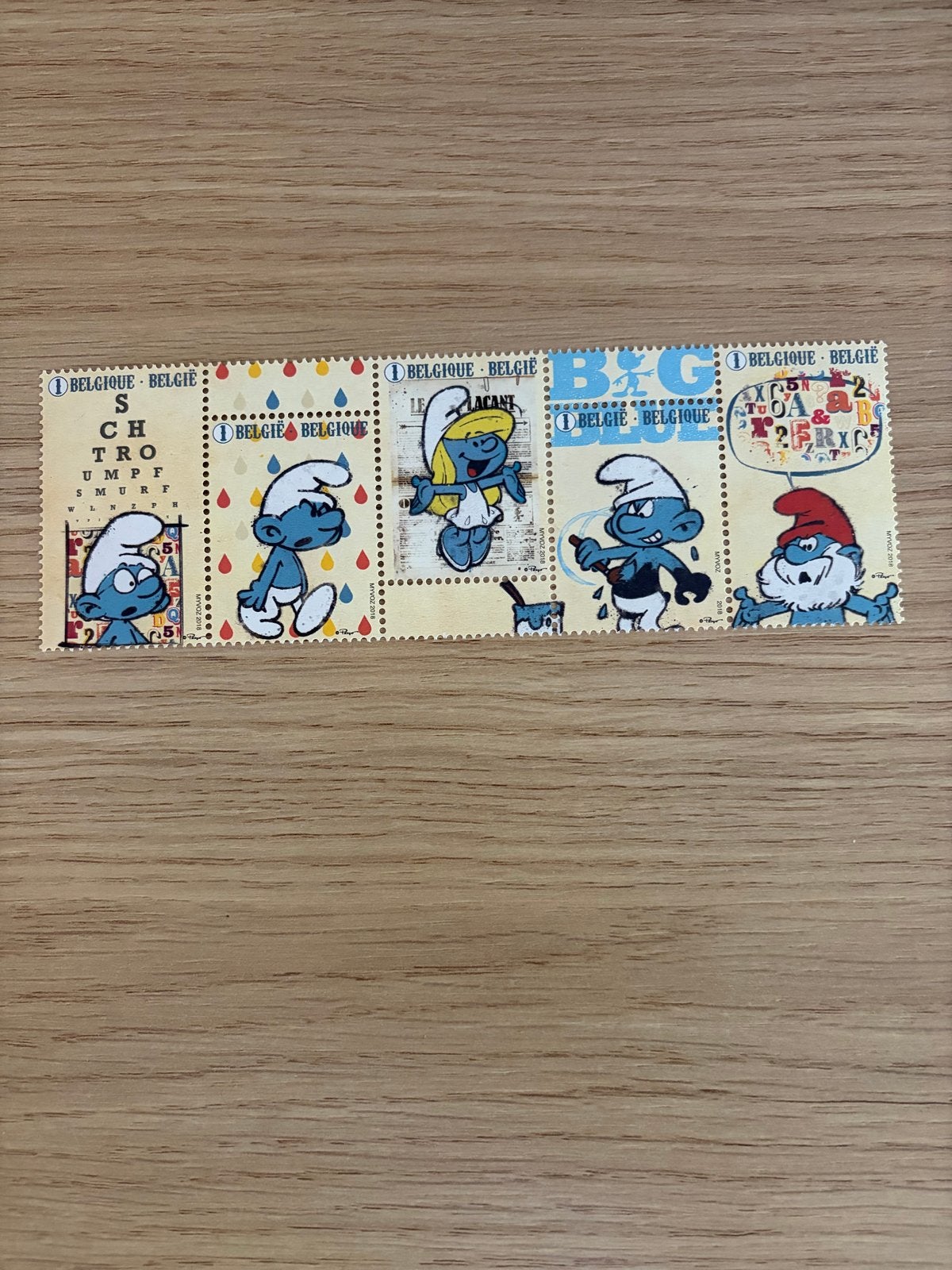 Smurfen postzegels België - Complete set Smurfen 2018, Ophalen of Verzenden, Frankeerzegel, Overig