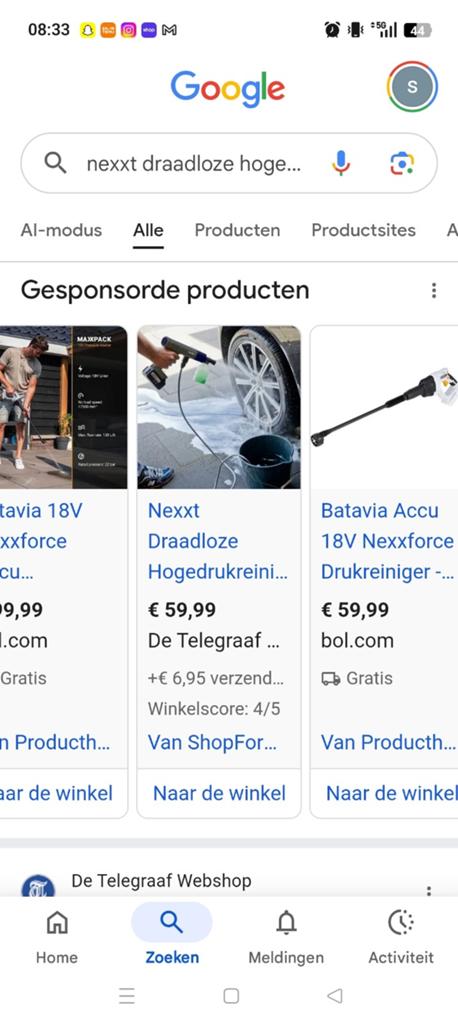 Next draadloze hogedrukspuit, Ophalen of Verzenden, Nieuw, Elektrisch, Nexxt