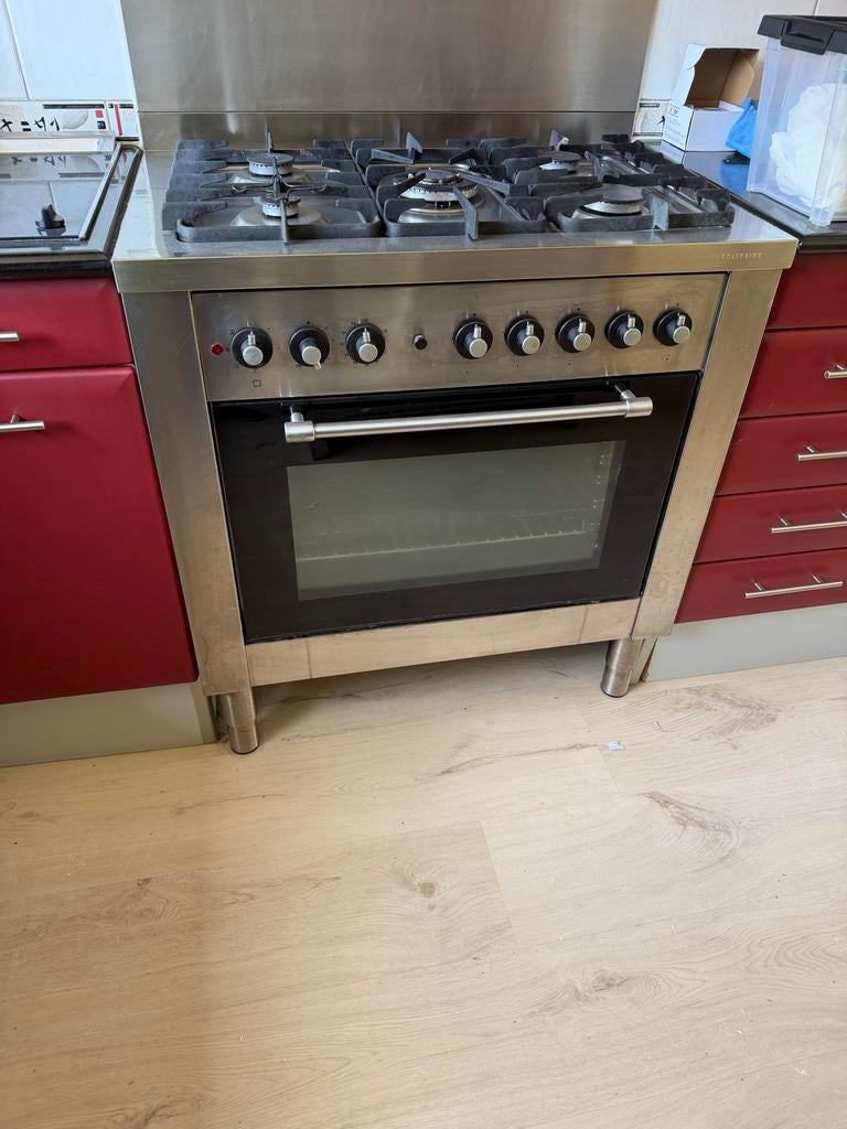 Groot gasfornuis met elektrische oven, Ophalen, Gebruikt, 60 cm of meer, Gas