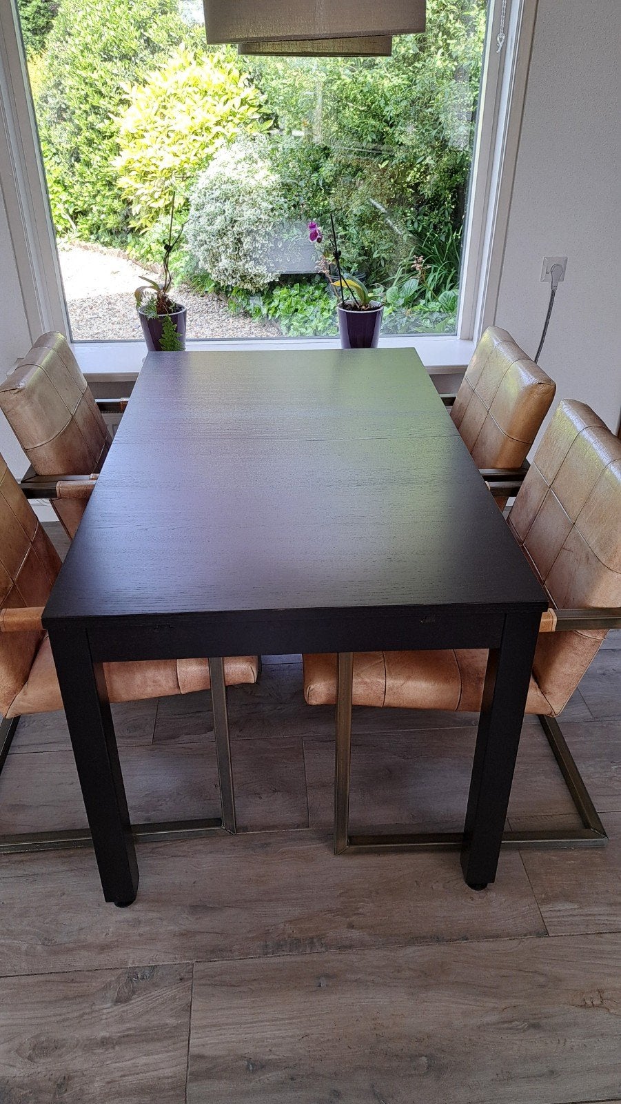 Ikea Bjursta uitschuifbare eettafel zwartbruin 140x84cm, Huis en Inrichting, Ophalen, Gebruikt, 100 tot 150 cm, 50 tot 100 cm