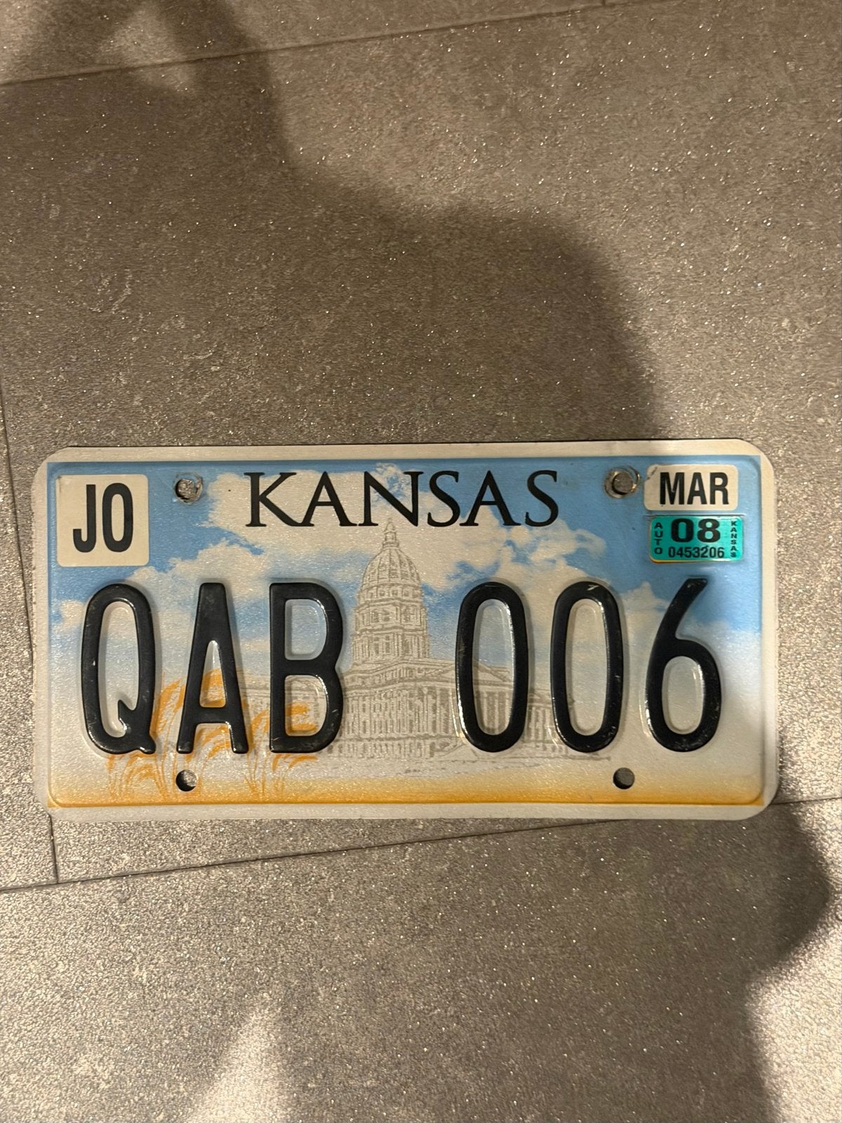 Amerikaanse kentekenplaat Kanas, Ophalen of Verzenden, Gebruikt