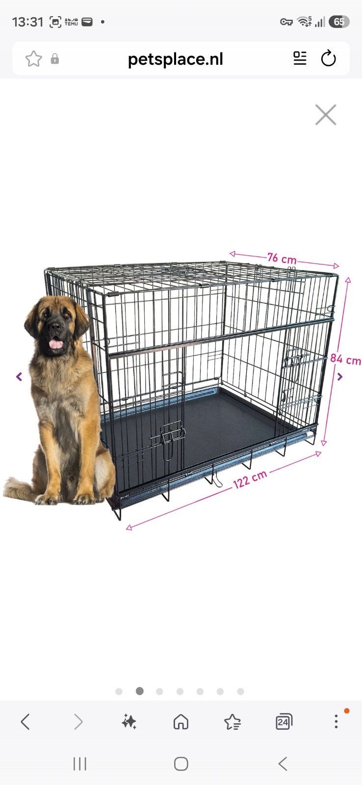 XXL bench voor grote hond 123 cm, Dieren en Toebehoren, Ophalen, Zo goed als nieuw
