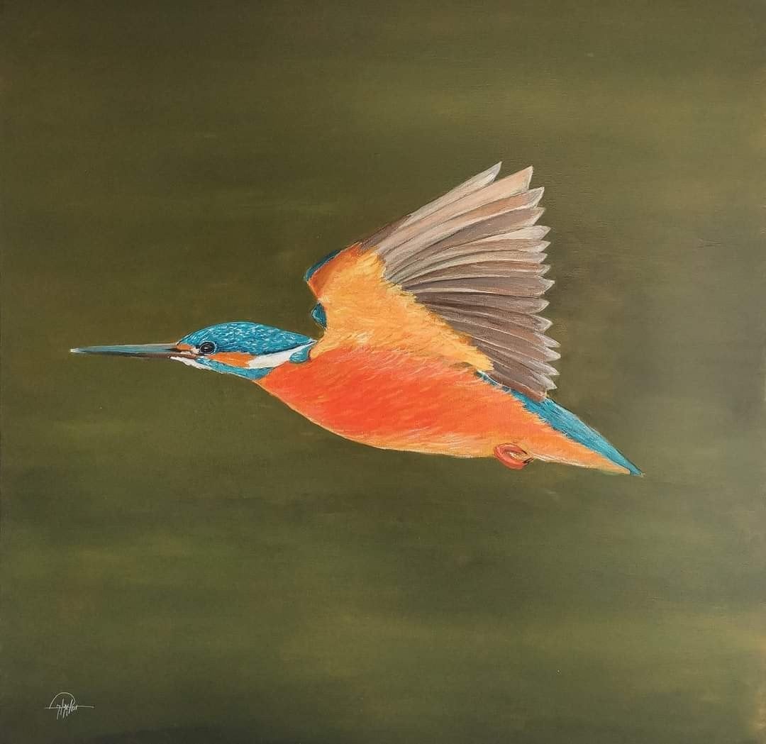 Ijsvogel mijn werk, Antiek en Kunst, Ophalen of Verzenden