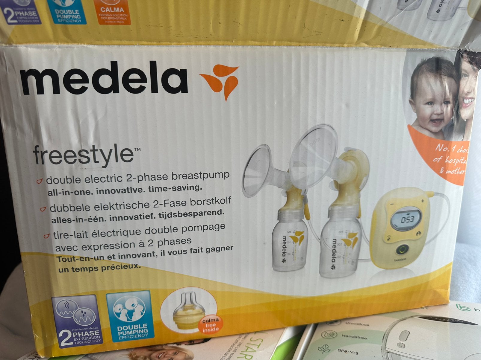 Medela freestyle dubbele elektrische borstkolf, Ophalen, Gebruikt, Medela, Borstkolf