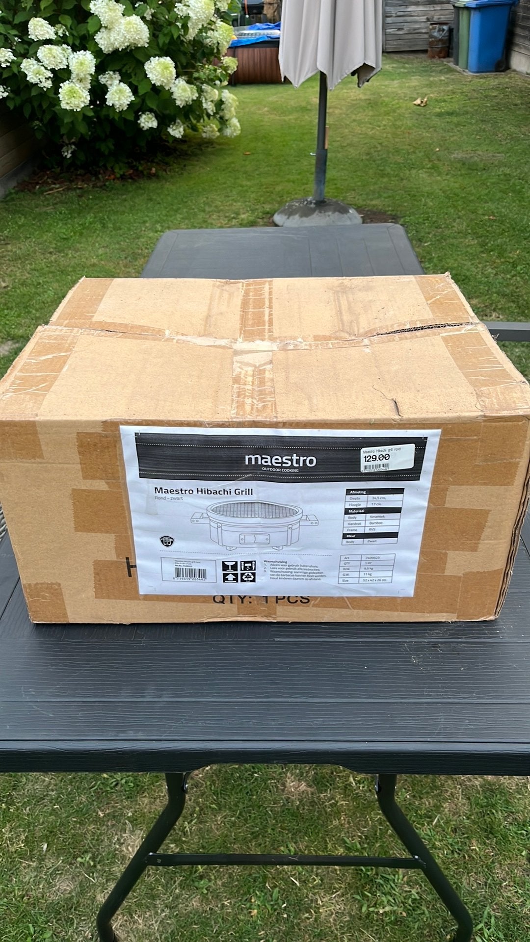 Maestro hibachi grill bbq, Tuin en Terras, Houtskoolbarbecues, Ophalen, Zo goed als nieuw
