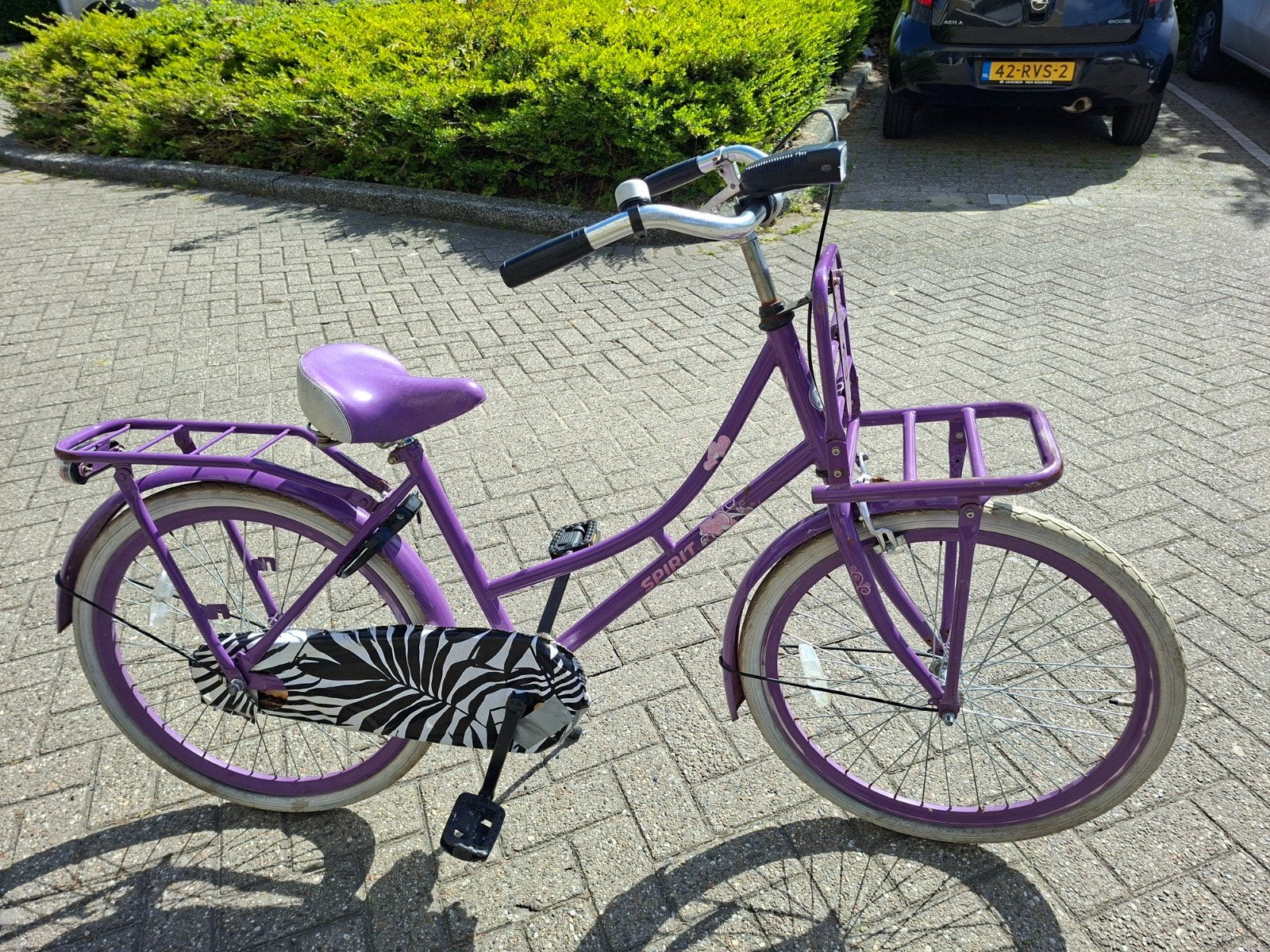 Paarse meisjesfiets - Spirit Didit, Ophalen, Terugtraprem, Handrem, Spirit