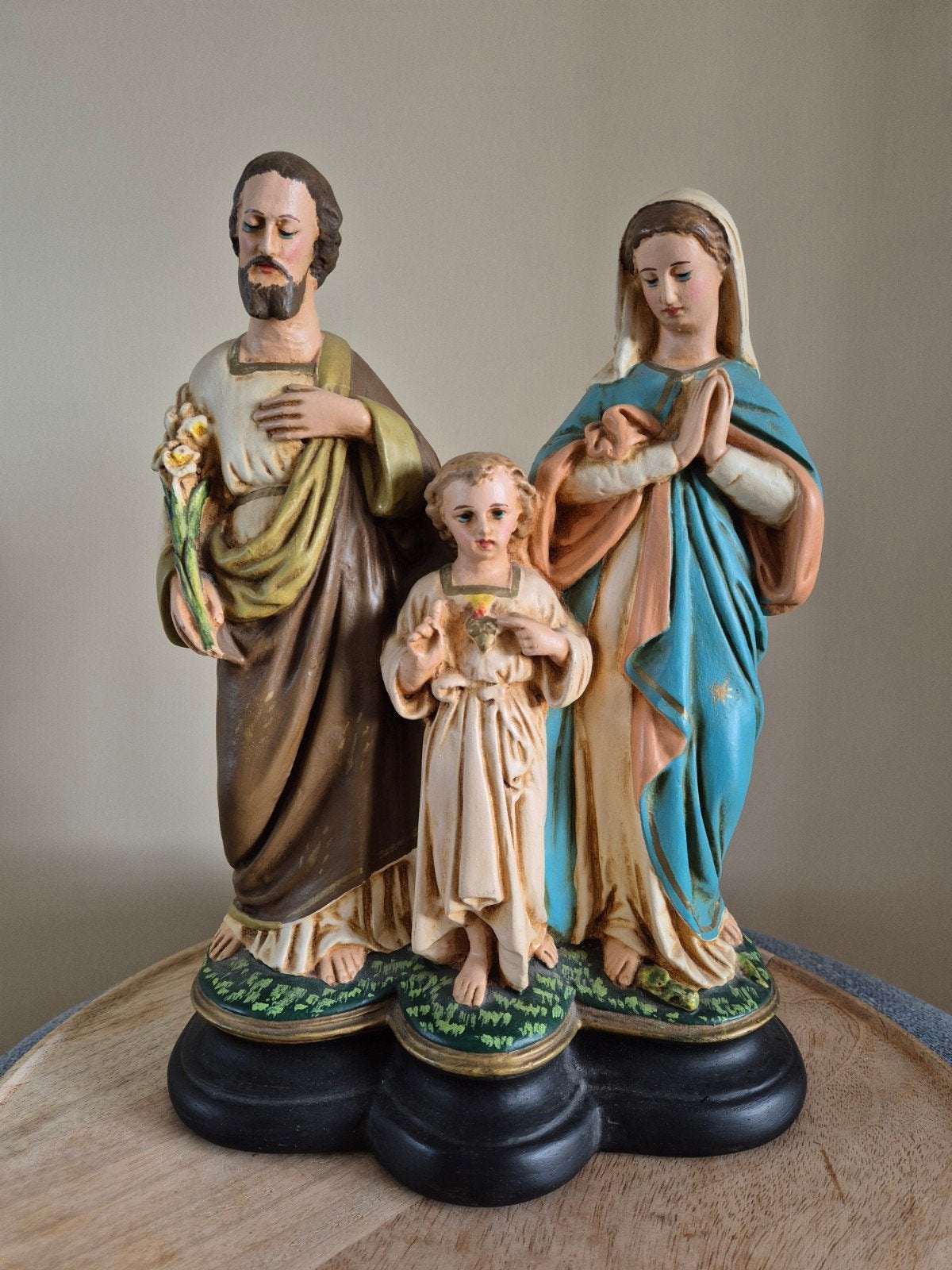 Vintage Porseleinen Beeld: Jozef, Maria en Jezus, Ophalen of Verzenden