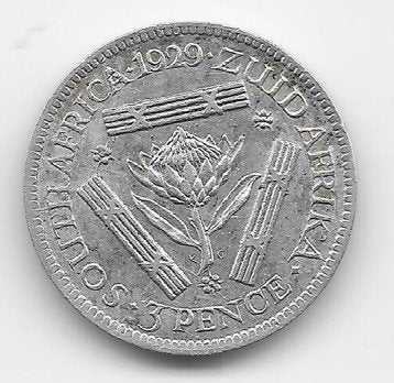 Zuid-Afrika 3 pence 1929 KM# 15.1, Verzenden, Zuid-Afrika, Losse munt, Zilver