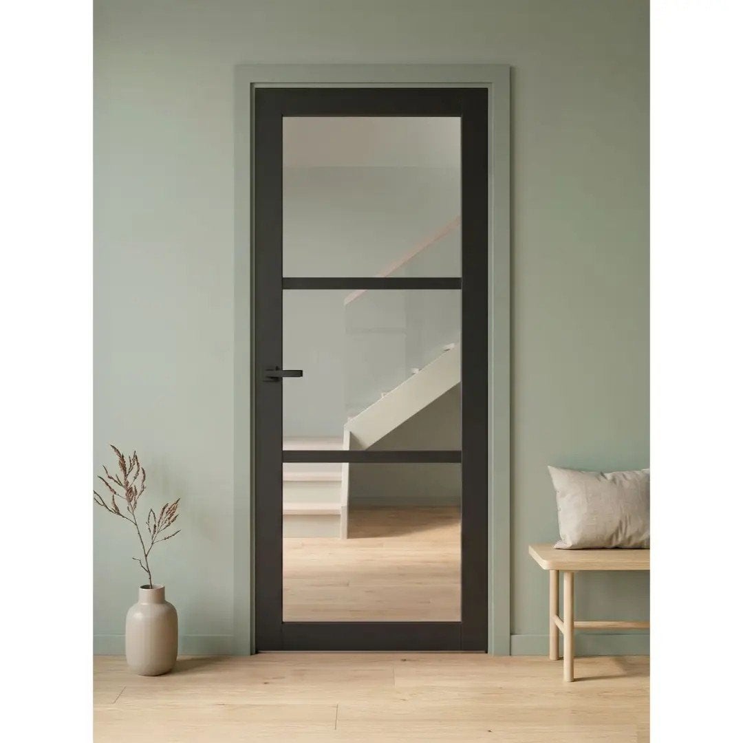 2x nieuwe Albo binnendeur blank glas afm. 83x231,5cm stomp, 80 tot 100 cm, 215 cm of meer, Binnendeur, Nieuw