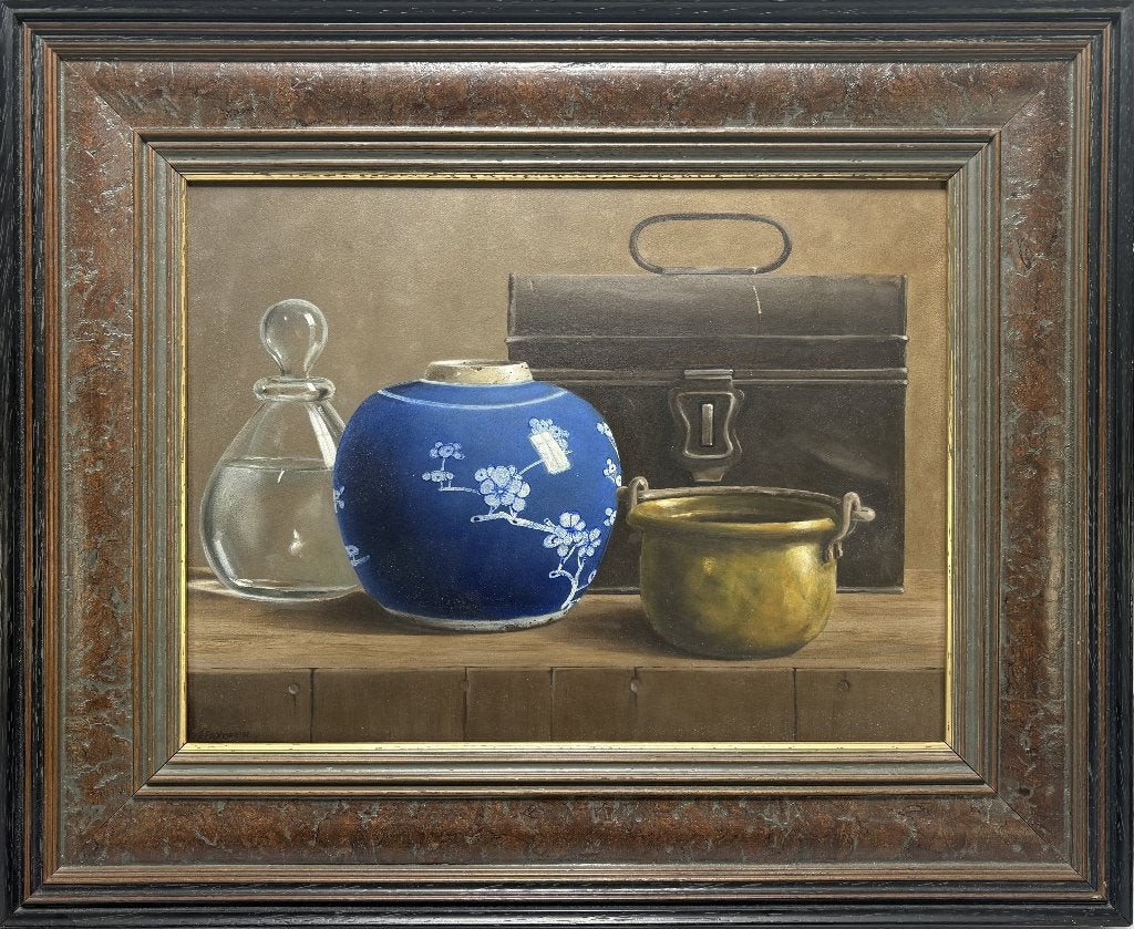 650. Olieverfschilderij, Frans Brommer – stilleven, 1992, Antiek en Kunst, Kunst | Schilderijen | Klassiek, Ophalen