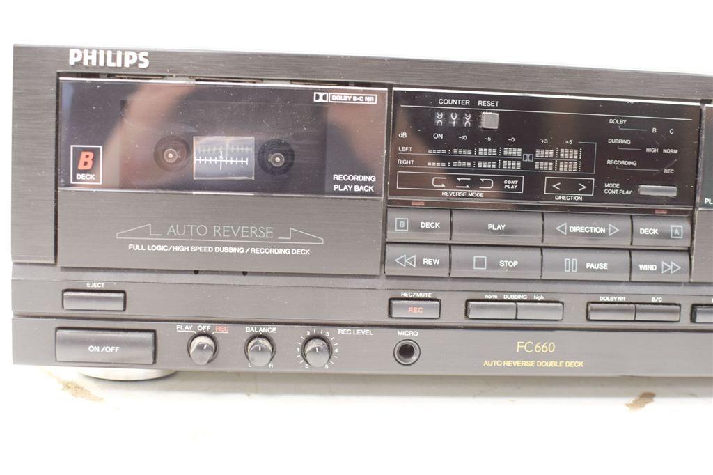 Philips auto reverse double deck FC 666 46802, Ophalen of Verzenden, Gebruikt, Cassettedeck, Overige merken