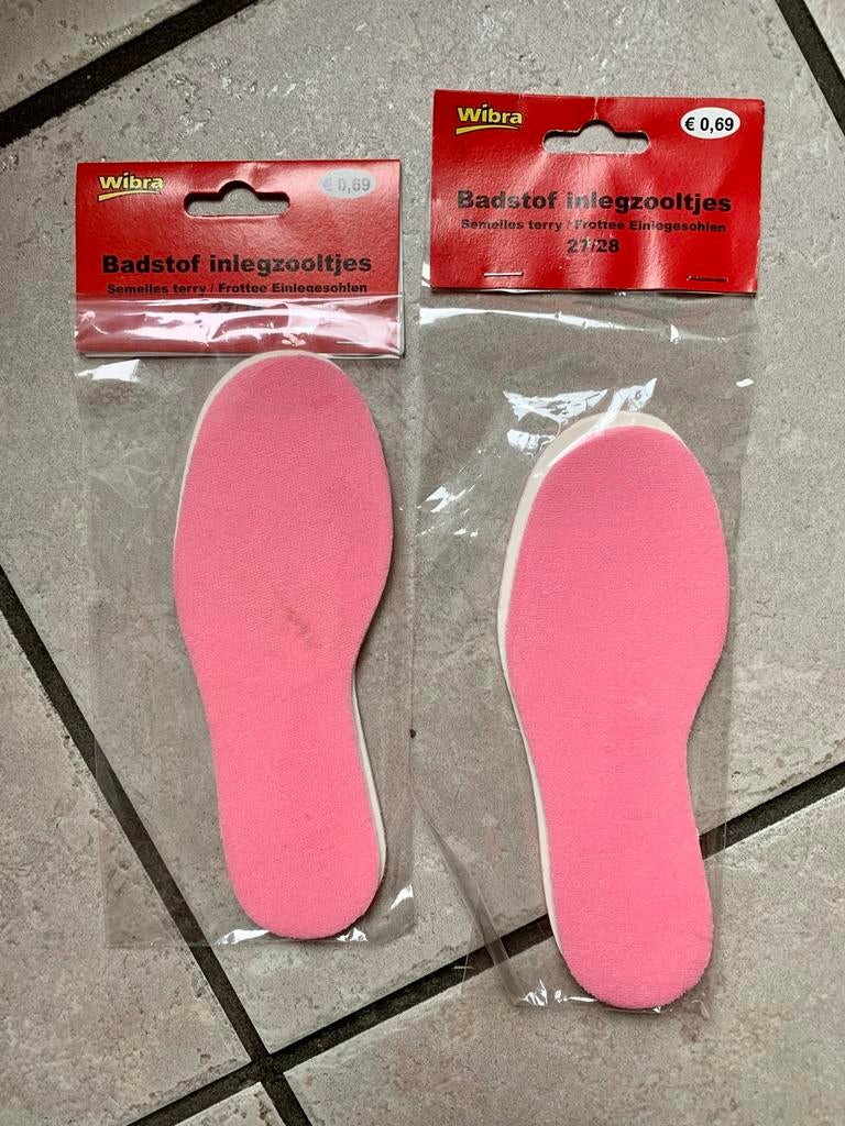 TE KOOP: twee paar badstof inlegzooltjes maat 27/28 NIEUW, Ophalen of Verzenden, Nieuw, Meisje, Overige typen