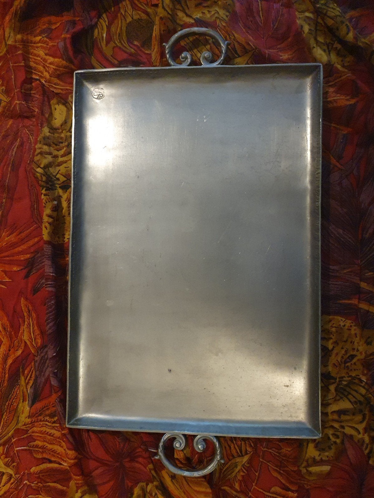 Vintage Tinnen Dienblad met Kobaltblauwe Kopjes, Ophalen of Verzenden