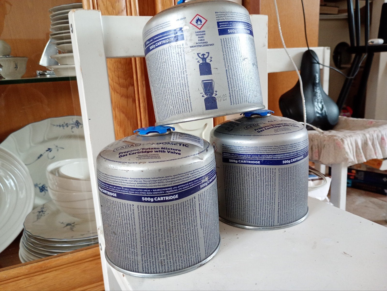 3x Cadac/Dometic 500g gascartridges met ventiel, Caravans en Kamperen, Ophalen of Verzenden, Zo goed als nieuw