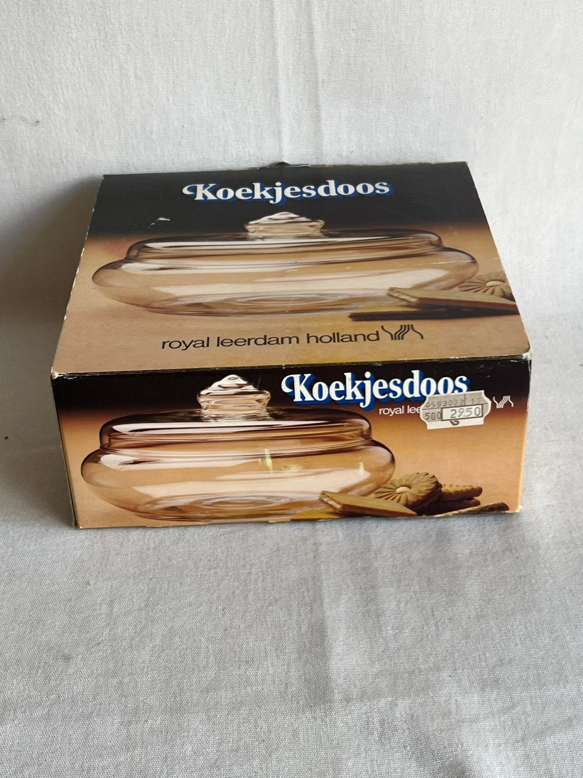 Royal leerdam Holland glazen koekjesdoos in doos, Ophalen of Verzenden, Nieuw