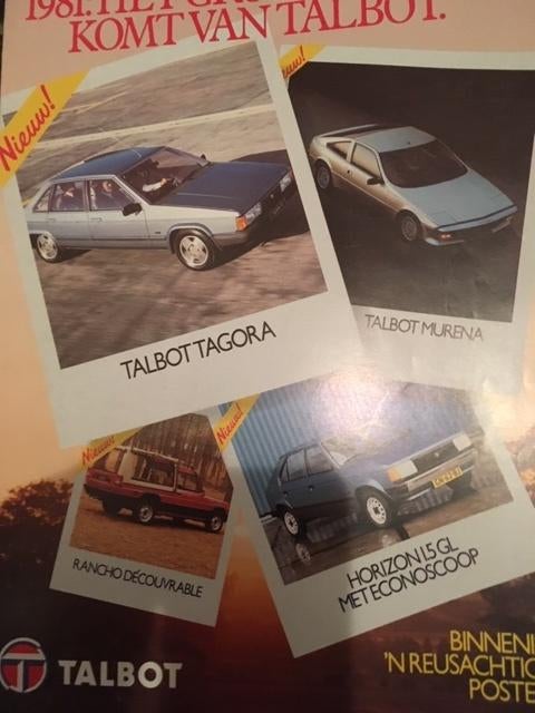 Talbot Tagora originele brochure/auto folder '81 '82 '83, Ophalen, Zo goed als nieuw, Overige merken