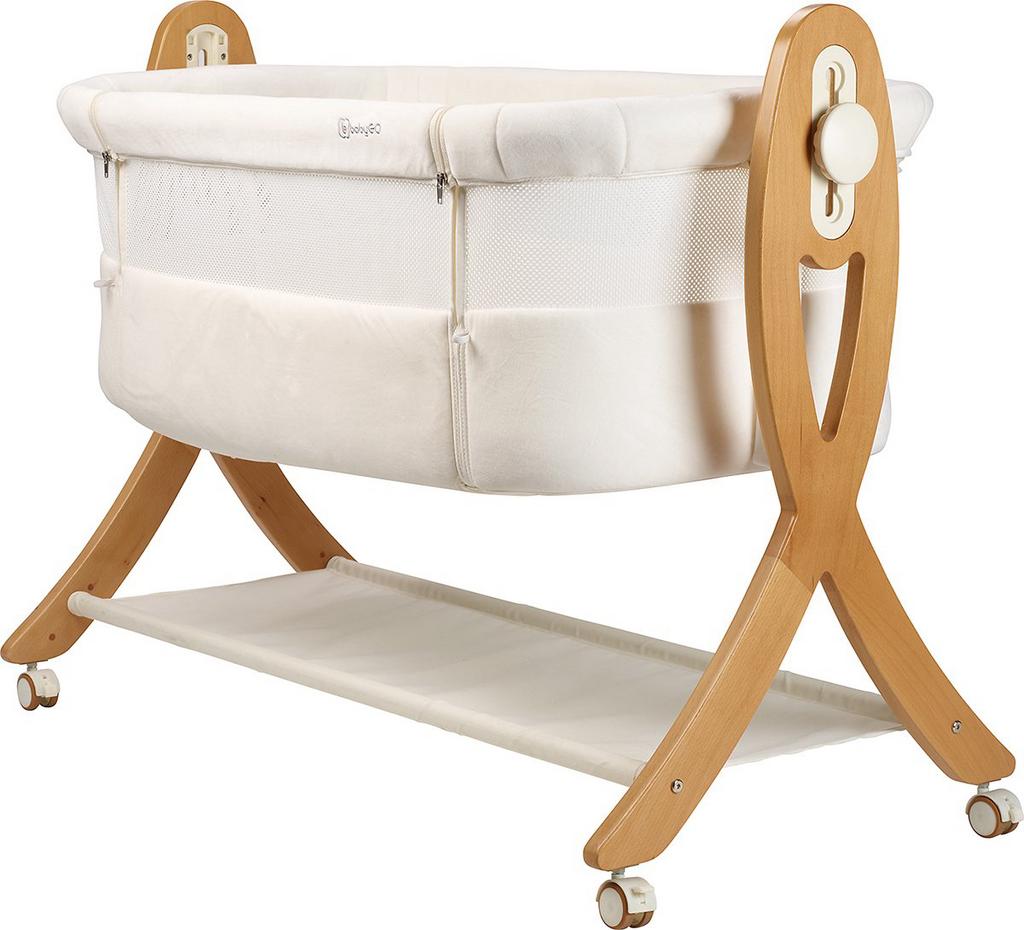 Babygo SidebySide co-sleeper/wieg creme en hout, Ophalen of Verzenden, Zo goed als nieuw, Wieg