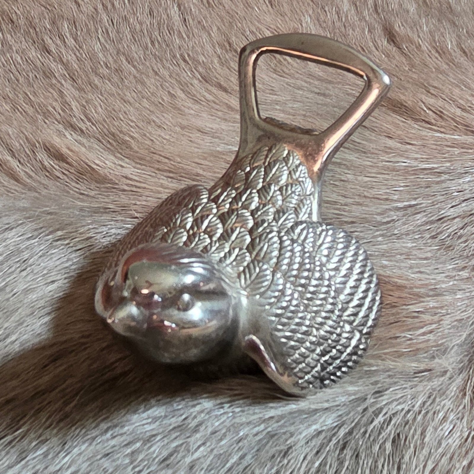 Vintage Flesopener Vogel – verzilverd design (Jaren 60), Ophalen of Verzenden