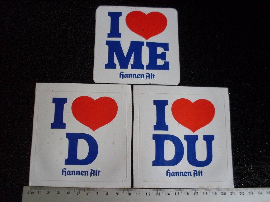 3x sticker i love hannen alt logo bier pils, Verzenden, Zo goed als nieuw, Merk