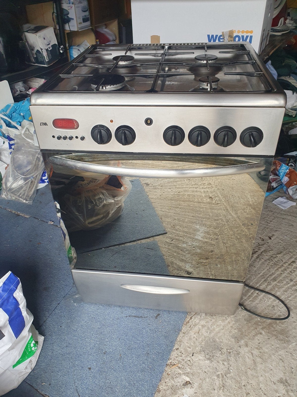 ETNA gasfornuis met 4 pitten en oven, Gebruikt, Gas, Vrijstaand, 4 kookzones