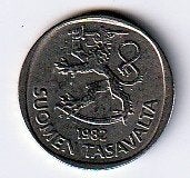 1  markka  1982  K  Finland. km. 49 a  ( 0,50 euro ), Ophalen of Verzenden, Overige landen, Losse munt
