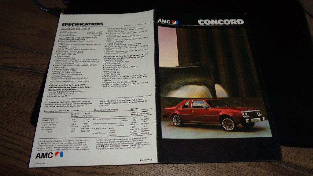 USA Folder  AMC  CONCORD  ,  1979, Verzenden, Zo goed als nieuw, Overige merken