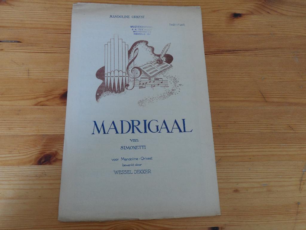 Madrigaal - simonetti - bew. Wessel dekker, Gebruikt, Ophalen of Verzenden, Religie en Gospel, Artiest of Componist