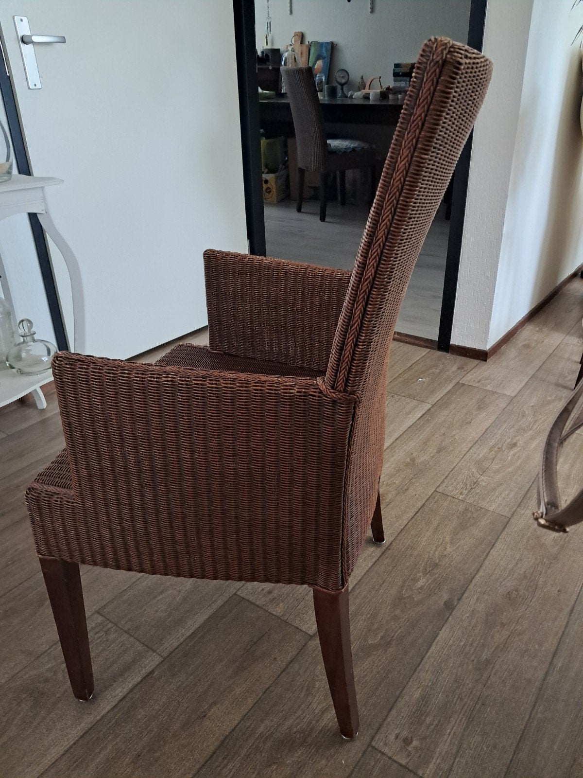 rieten stoelen, Ophalen, Gebruikt, Twee, Bruin